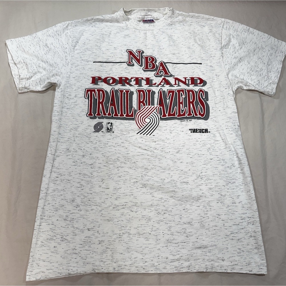 Vintage Portland Trailblazers T Shirt 90s Large Trench Tag NBA 1992